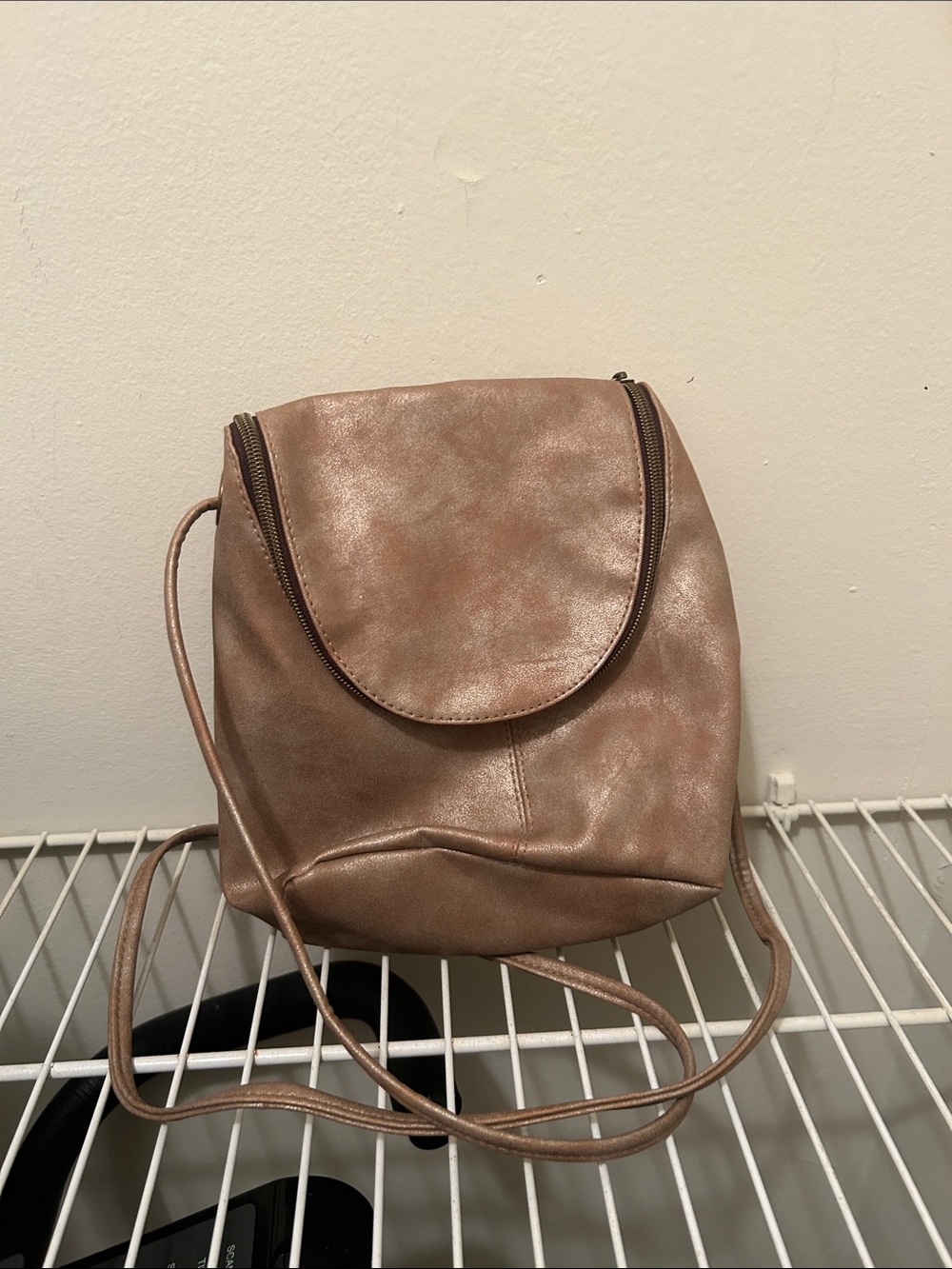 Compact Metallic Rose Crossbody Bag for Women